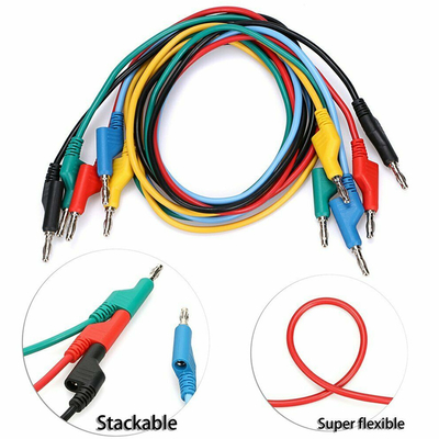 1000V Banana Plug Multimeter Test Leads Multicolor Tinned Copper