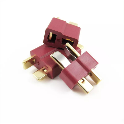 Durable T Plug Deans RC Battery Connectors Nontoxic Red Color