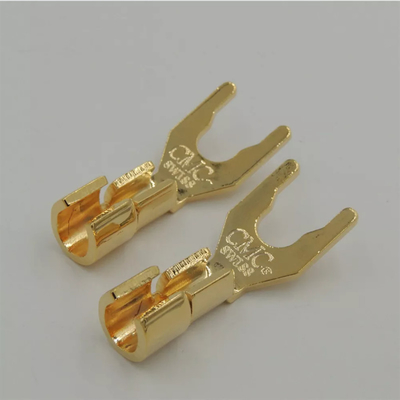 24K Y Spade Nakamichi Banana Plugs Connector For Speaker Cable Wire