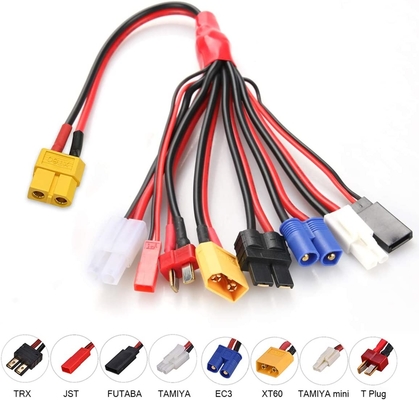 Durable Silicone Lipo Charging Cable , Multipurpose RC Charger Leads