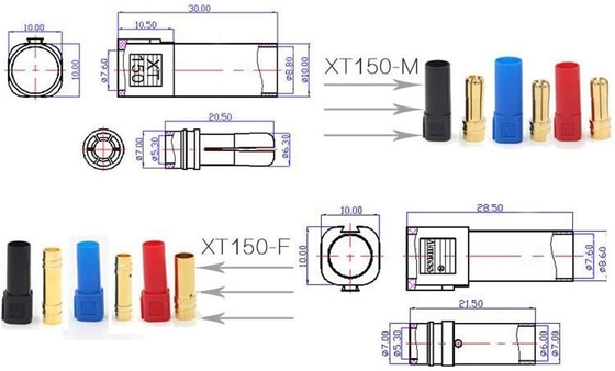 Female Male Banana XT150 Battery Connectors 6mm Gold Bullet Durable